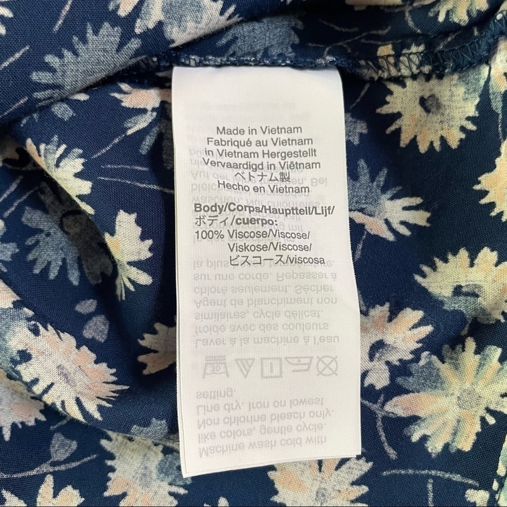 Madewell Blue Novel Tie-Front Top in French Floral Extra Small XS - Picture 7 of 9